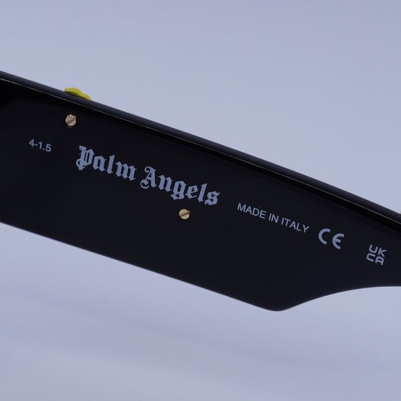 Palm Angels PERI007 ANGEL 1018 Sunglasses Black Rectangle Frame, Yellow Lenses - Picture 8 of 11